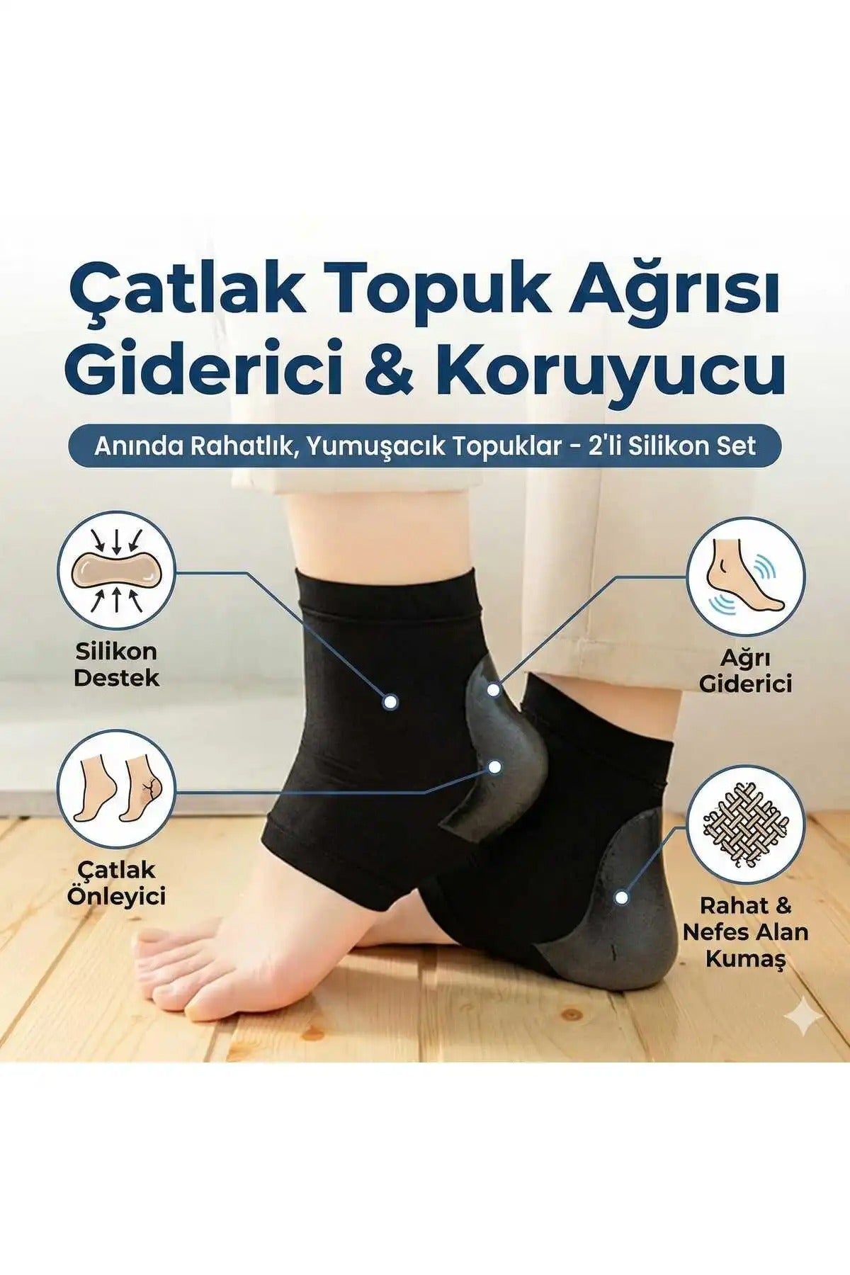 silikon Topuk Koruyucu Çorap